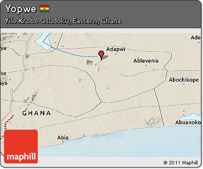 Shaded Relief Panoramic Map of Yopwe