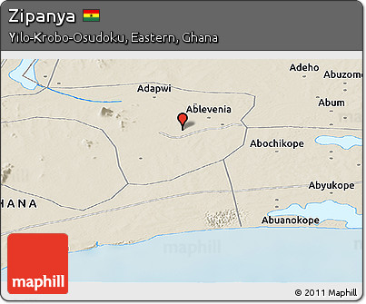 Shaded Relief Panoramic Map of Zipanya