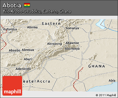 Shaded Relief Panoramic Map of Abotia