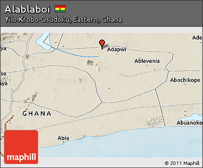 Shaded Relief Panoramic Map of Alablaboi
