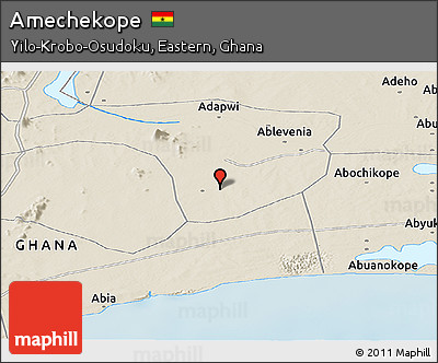 Shaded Relief Panoramic Map of Amechekope