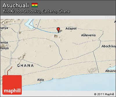 Shaded Relief Panoramic Map of Asuchuali