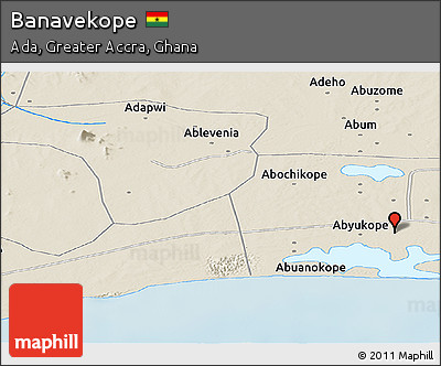 Shaded Relief Panoramic Map of Banavekope