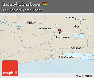 Shaded Relief Panoramic Map of Batawkobnakope