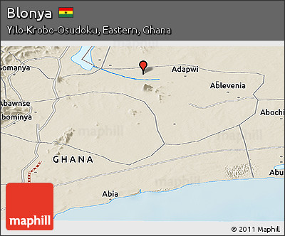 Shaded Relief Panoramic Map of Blonya