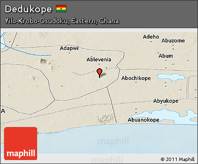Shaded Relief Panoramic Map of Dedukope