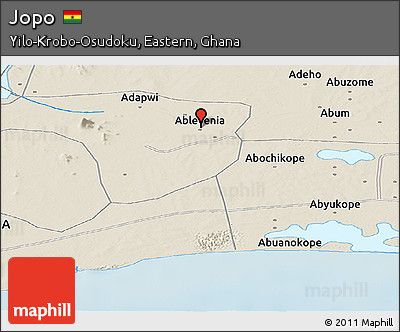 Shaded Relief Panoramic Map of Jopo