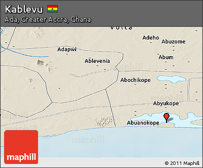 Shaded Relief Panoramic Map of Kablevu
