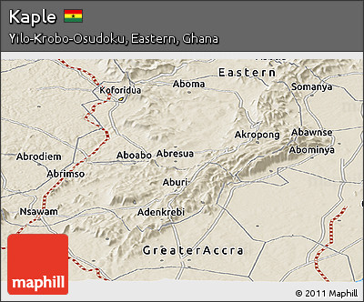 Shaded Relief Panoramic Map of Kaple