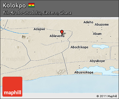 Shaded Relief Panoramic Map of Kolokpo
