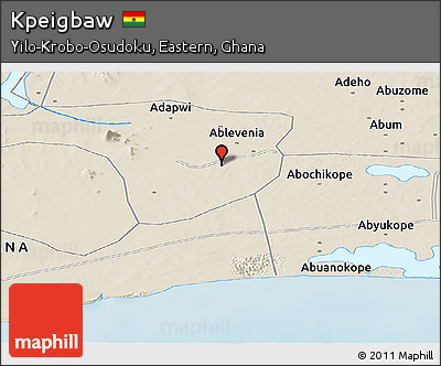 Shaded Relief Panoramic Map of Kpeigbaw