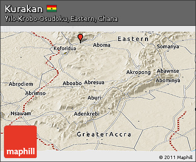 Shaded Relief Panoramic Map of Kurakan