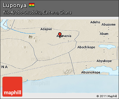 Shaded Relief Panoramic Map of Luponya