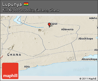 Shaded Relief Panoramic Map of Lupunya