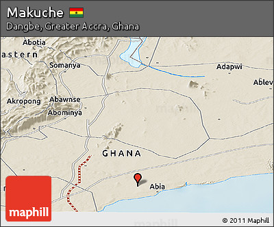 Shaded Relief Panoramic Map of Makuche