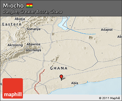 Shaded Relief Panoramic Map of Miocho