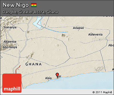 Shaded Relief Panoramic Map of New Nigo