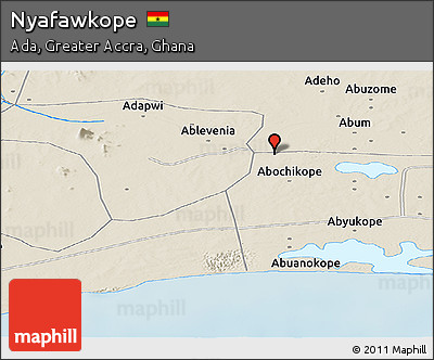 Shaded Relief Panoramic Map of Nyafawkope