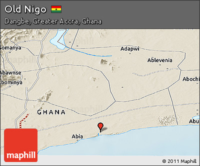 Shaded Relief Panoramic Map of Old Nigo