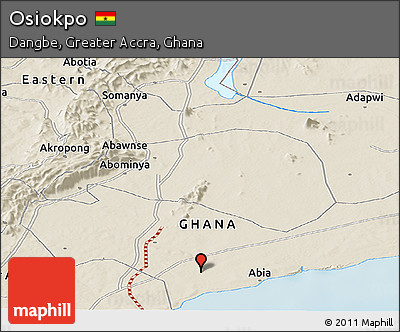 Shaded Relief Panoramic Map of Osiokpo
