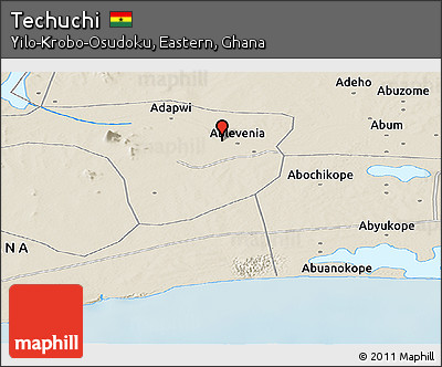 Shaded Relief Panoramic Map of Techuchi