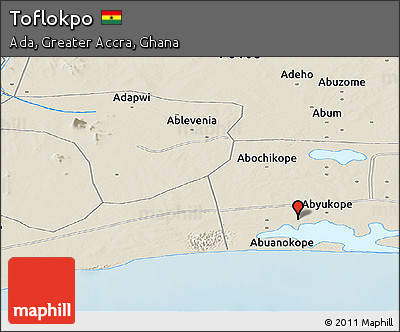Shaded Relief Panoramic Map of Toflokpo