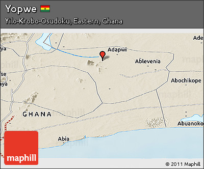 Shaded Relief Panoramic Map of Yopwe