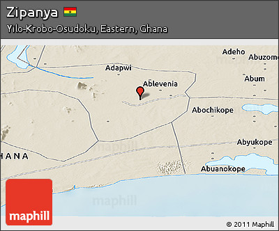 Shaded Relief Panoramic Map of Zipanya