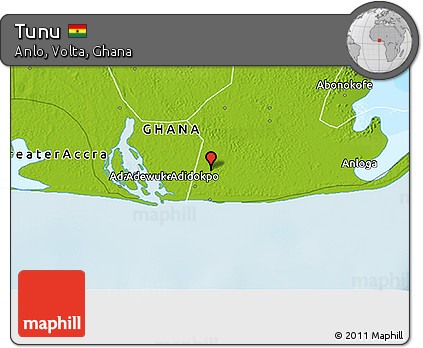 Physical 3D Map of Tunu