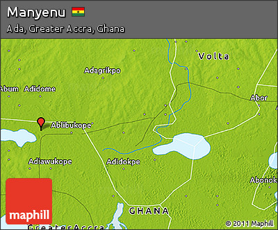 Physical 3D Map of Manyenu