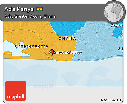 Political 3D Map of Ada Panya