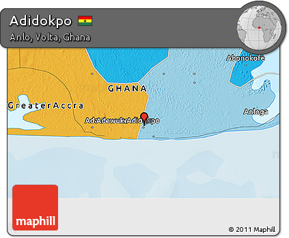 Political 3D Map of Adidokpo