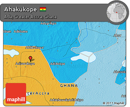 Political 3D Map of Ahakukope