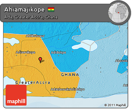 Political 3D Map of Ahiamajikope