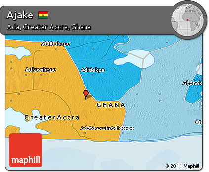 Political 3D Map of Ajake