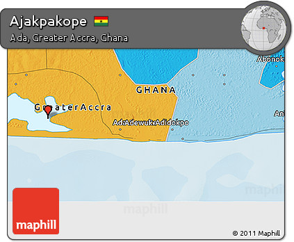 Political 3D Map of Ajakpakope