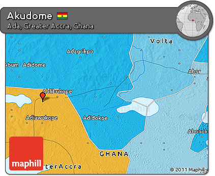 Political 3D Map of Akudome