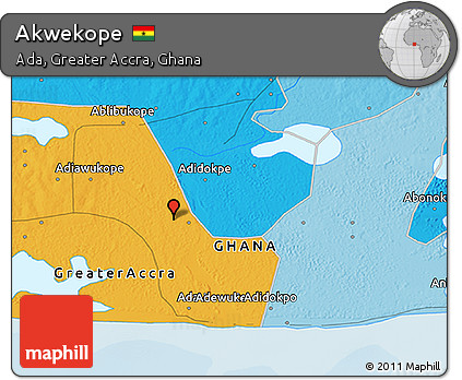Political 3D Map of Akwekope