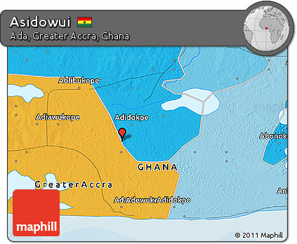 Political 3D Map of Asidowui