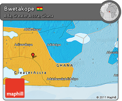 Political 3D Map of Bwetakope