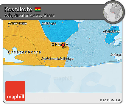 Political 3D Map of Koshikofe