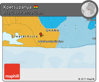 Political 3D Map of Kpetsupanya