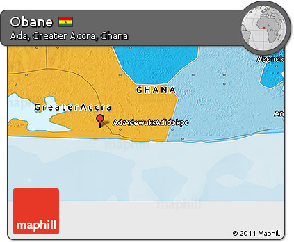 Political 3D Map of Obane