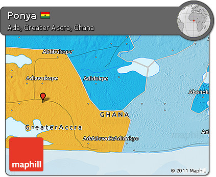 Political 3D Map of Ponya