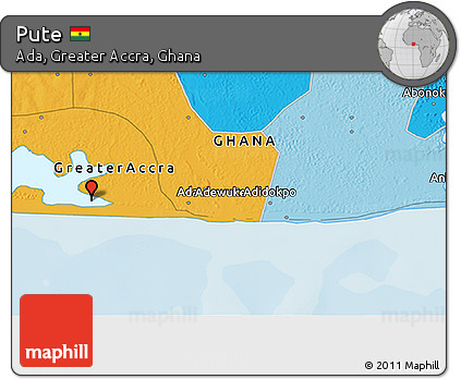 Political 3D Map of Pute