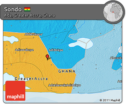 Political 3D Map of Sondo