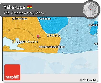 Political 3D Map of Yakakope