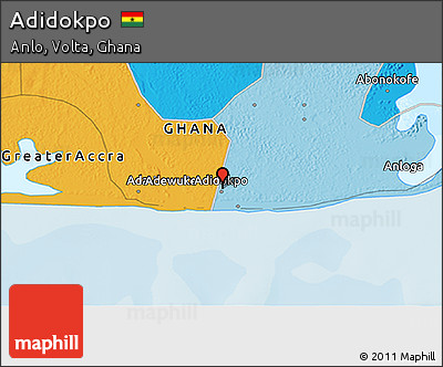 Political 3D Map of Adidokpo