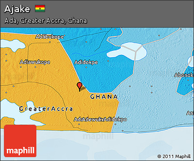 Political 3D Map of Ajake