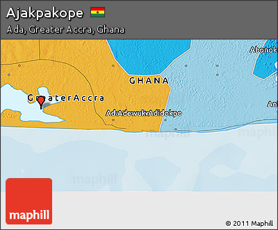 Political 3D Map of Ajakpakope